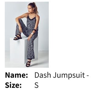 Fabletics Dash Jumpsuit black and white print